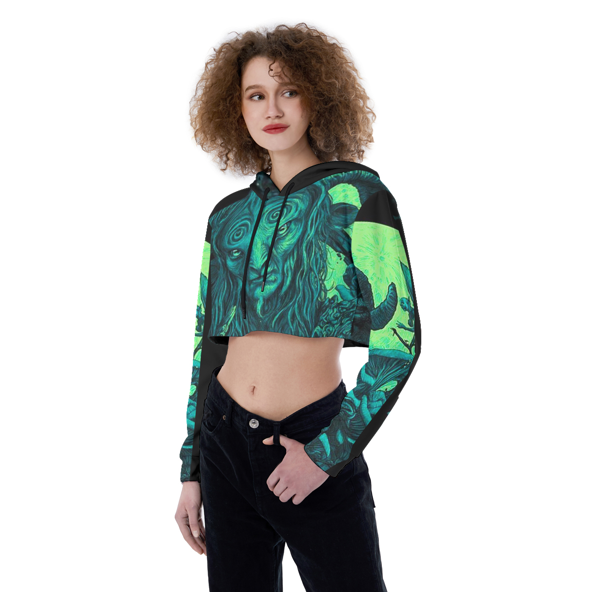 Labyrinth AOP Croptop Hoodie