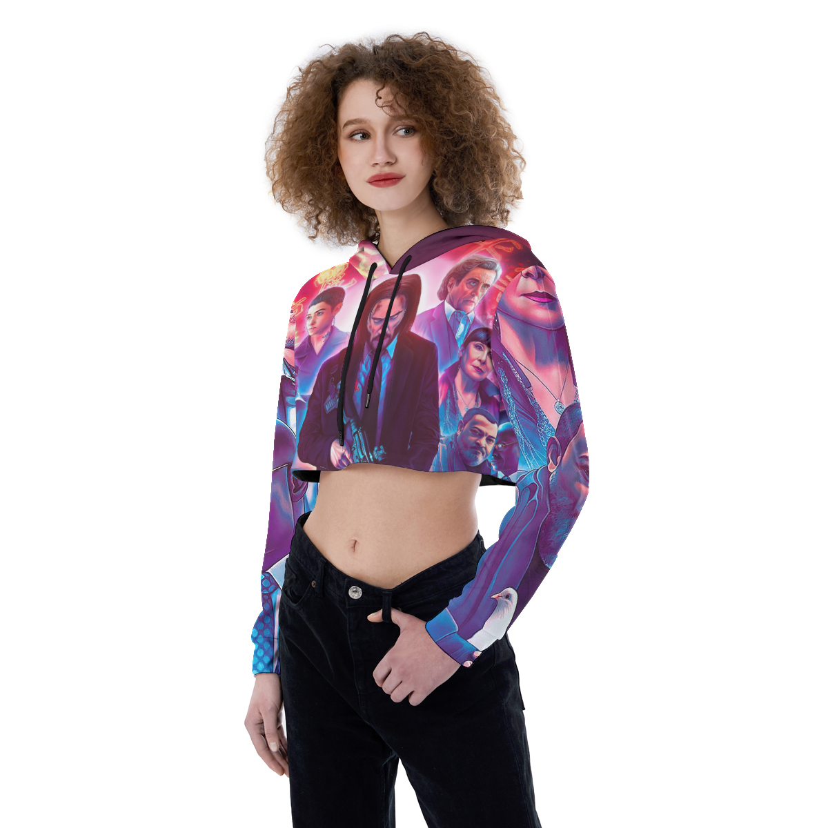 Labyrinth AOP Croptop Hoodie