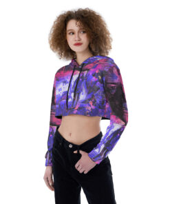 Labyrinth AOP Croptop Hoodie