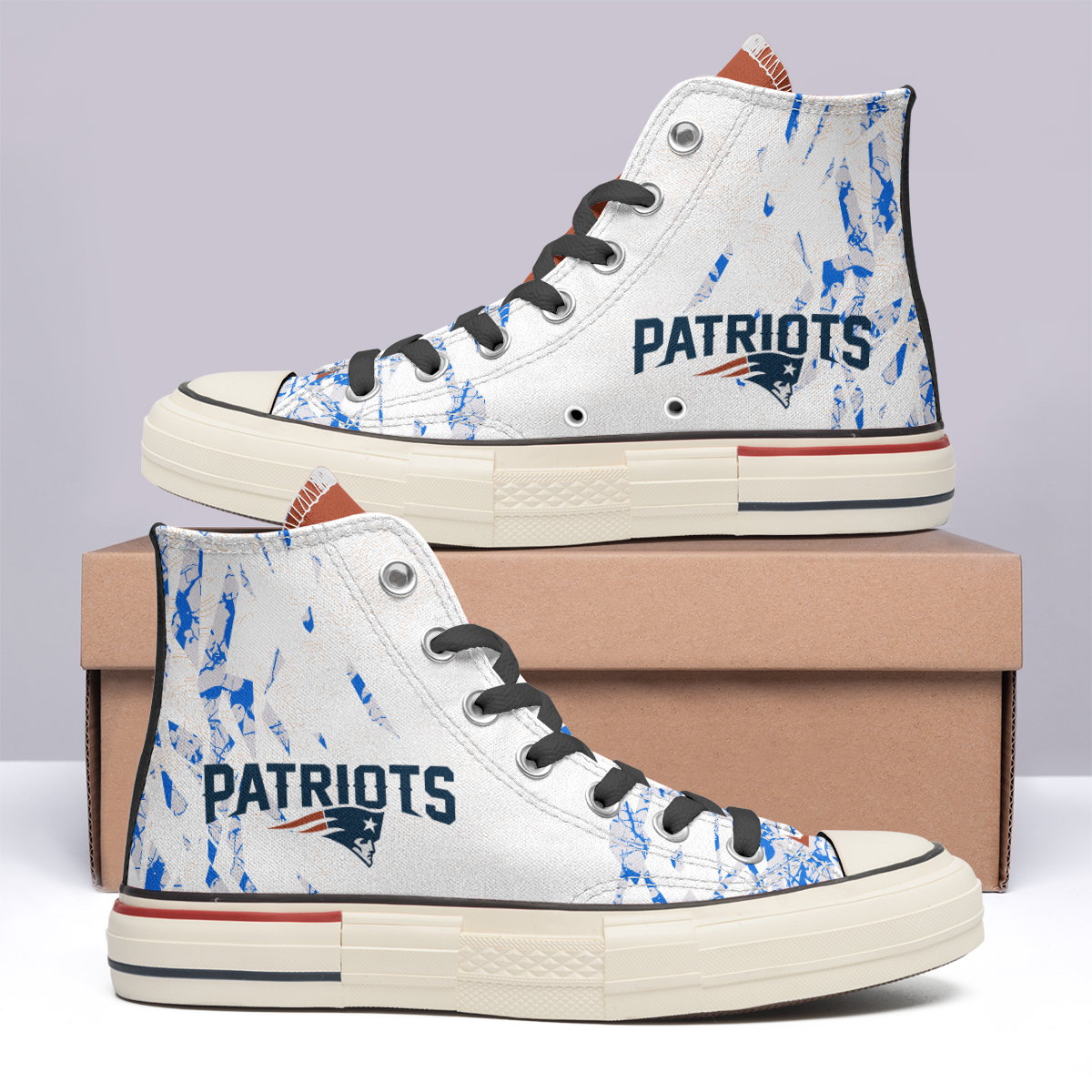 New England Patriots High Top Canvas Shoes Special Edition
