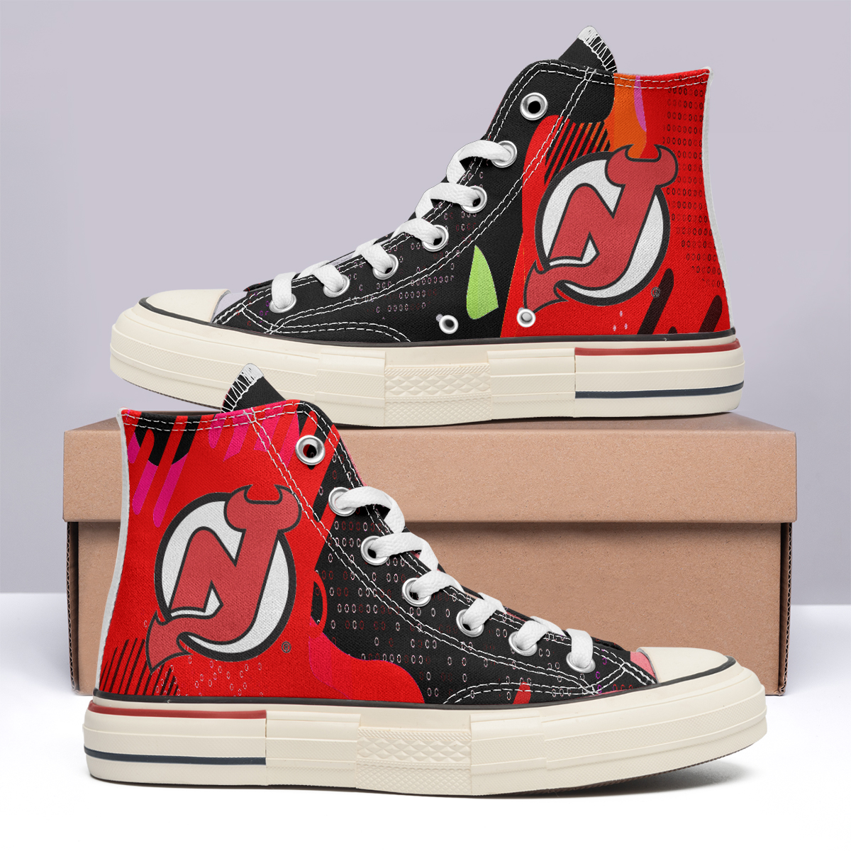 New Jersey Devils High Top Canvas Shoes Special Edition