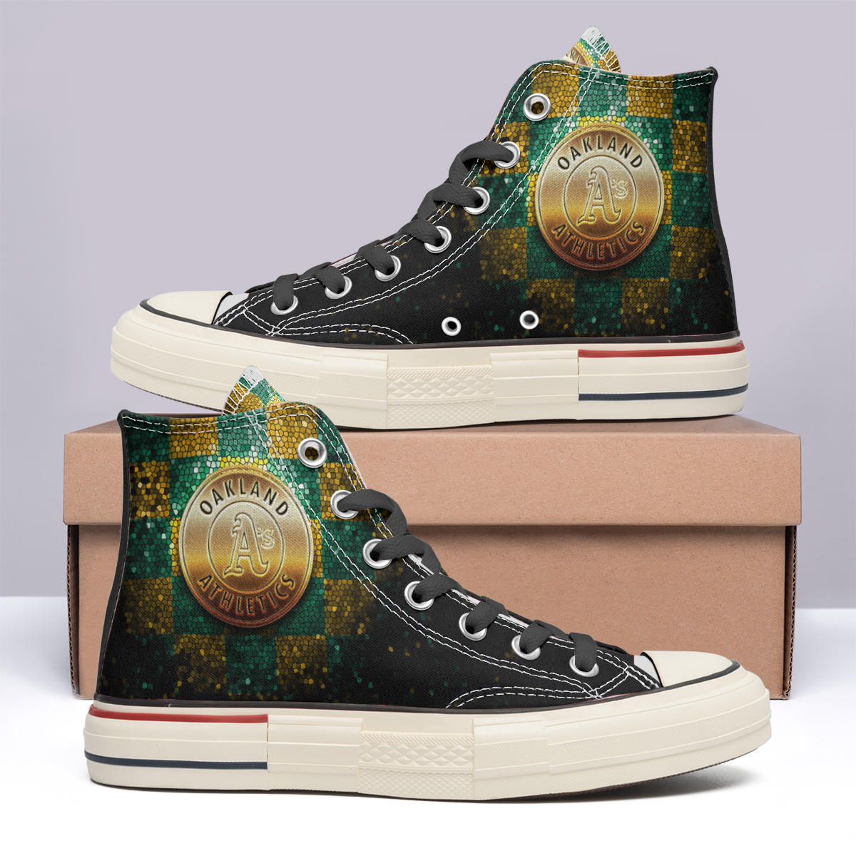 Oakland Athletics High Top Canvas Shoes Special Edition