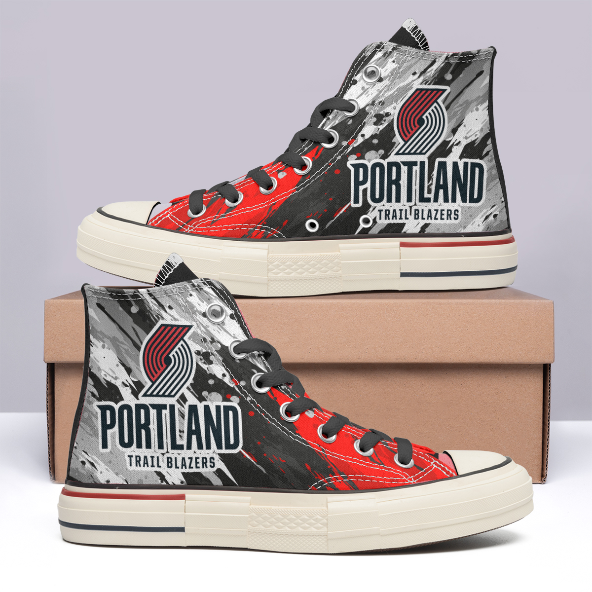 Portland Trail Blazers High Top Canvas Shoes Special Edition