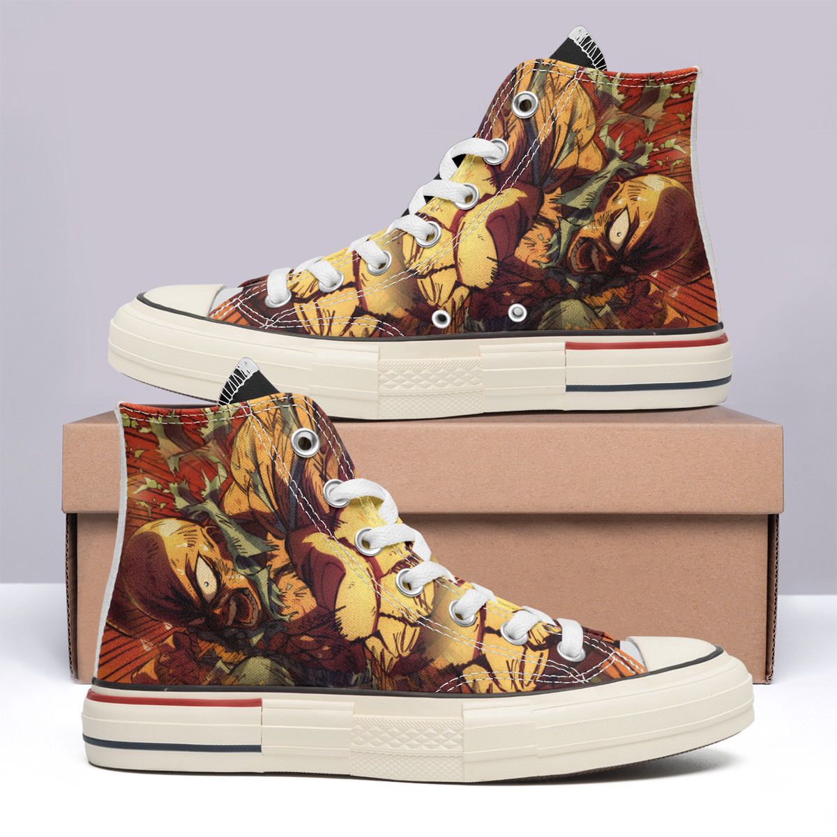 Saitama One Punch Man High Top Canvas Shoes Special Edition