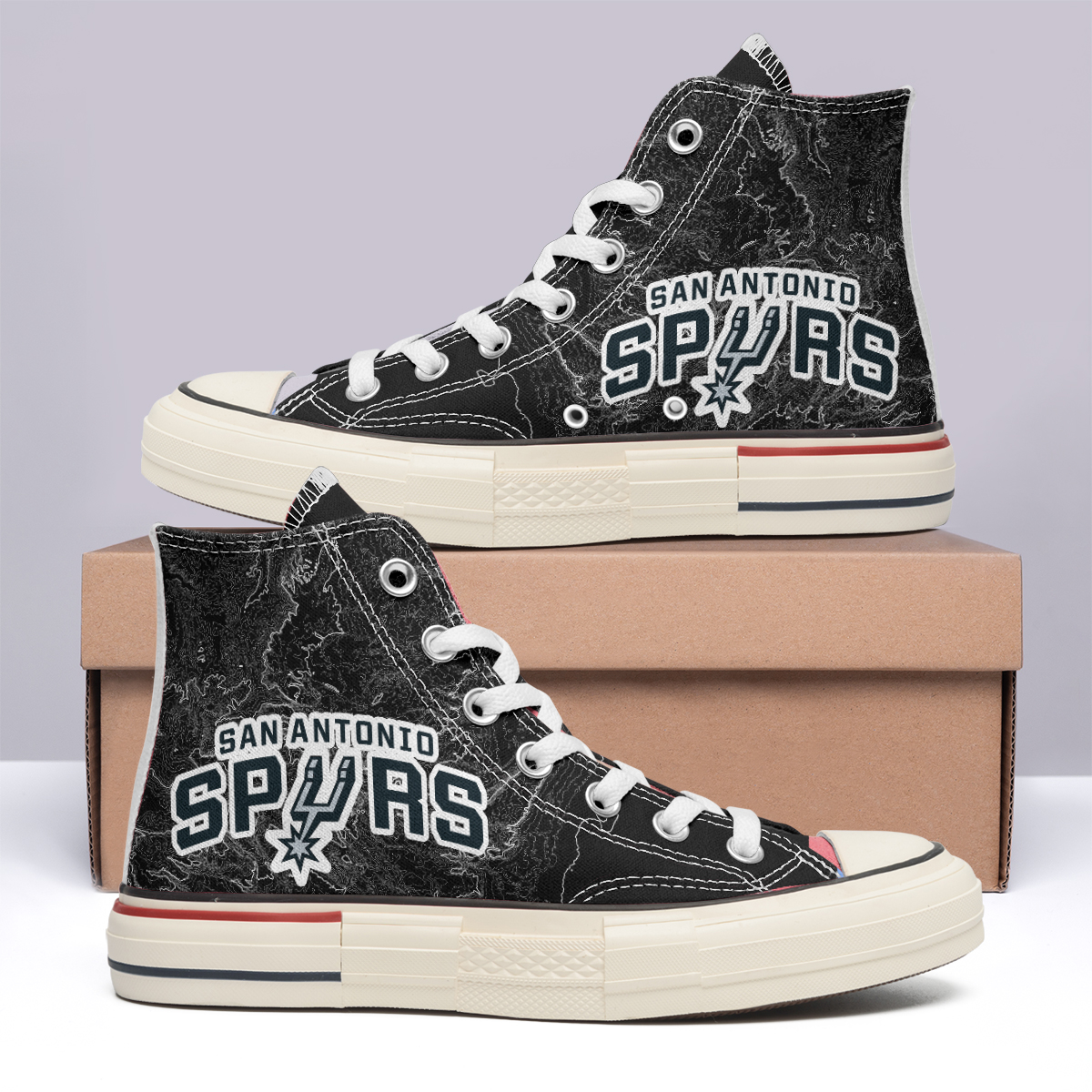 San Antonio Spurs High Top Canvas Shoes Special Edition