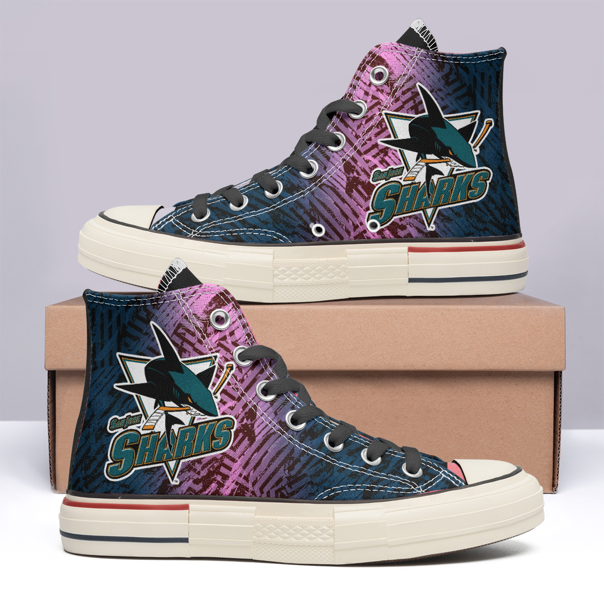 San Jose Sharks High Top Canvas Shoes Special Edition