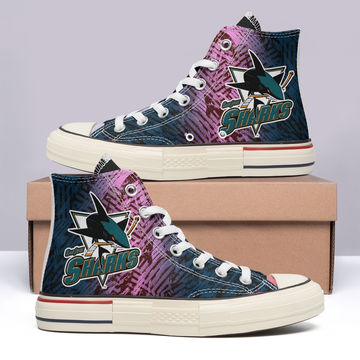 San Jose Sharks High Top Canvas Shoes Special Edition