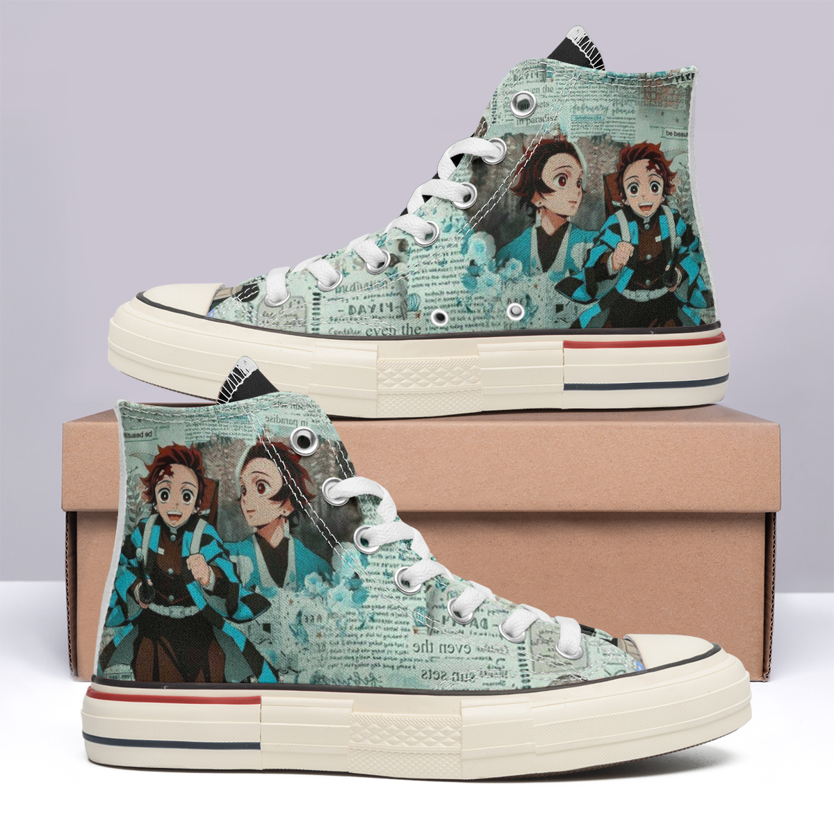 Tanjiro Demon Slayer High Top Canvas Shoes Special Edition