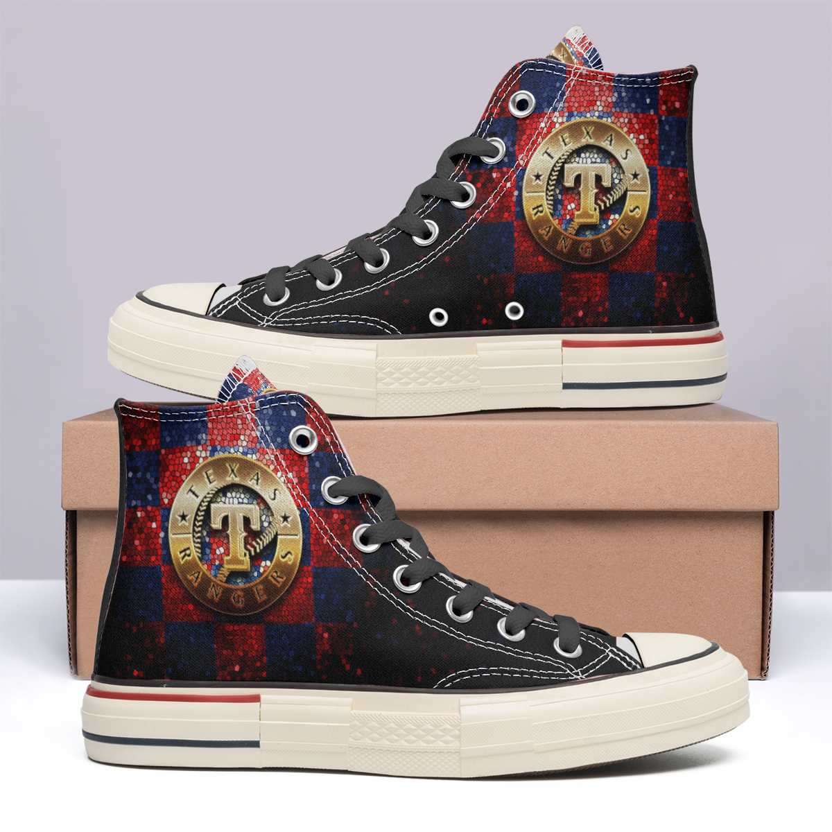 Texas Rangers High Top Canvas Shoes Special Edition