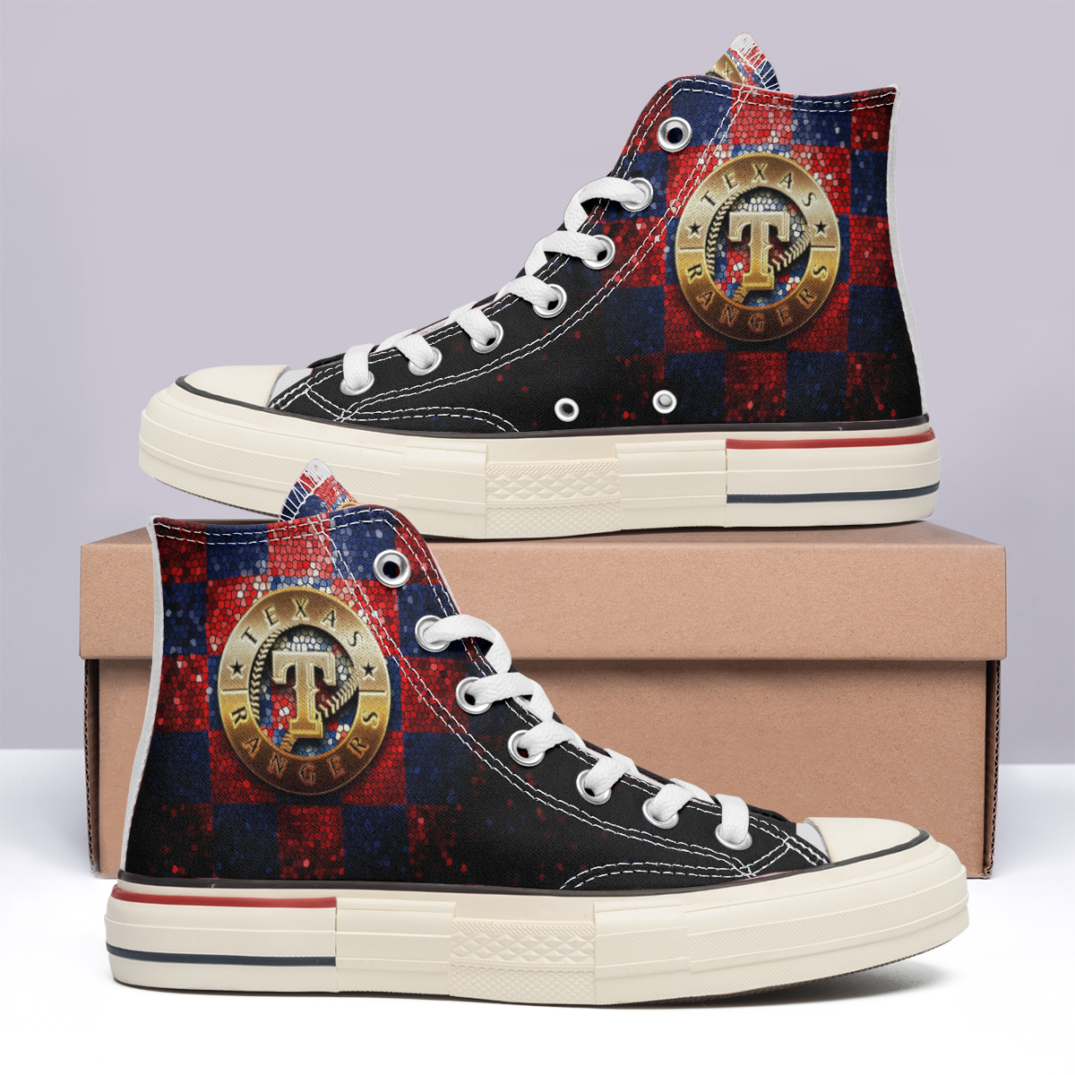 Texas Rangers High Top Canvas Shoes Special Edition