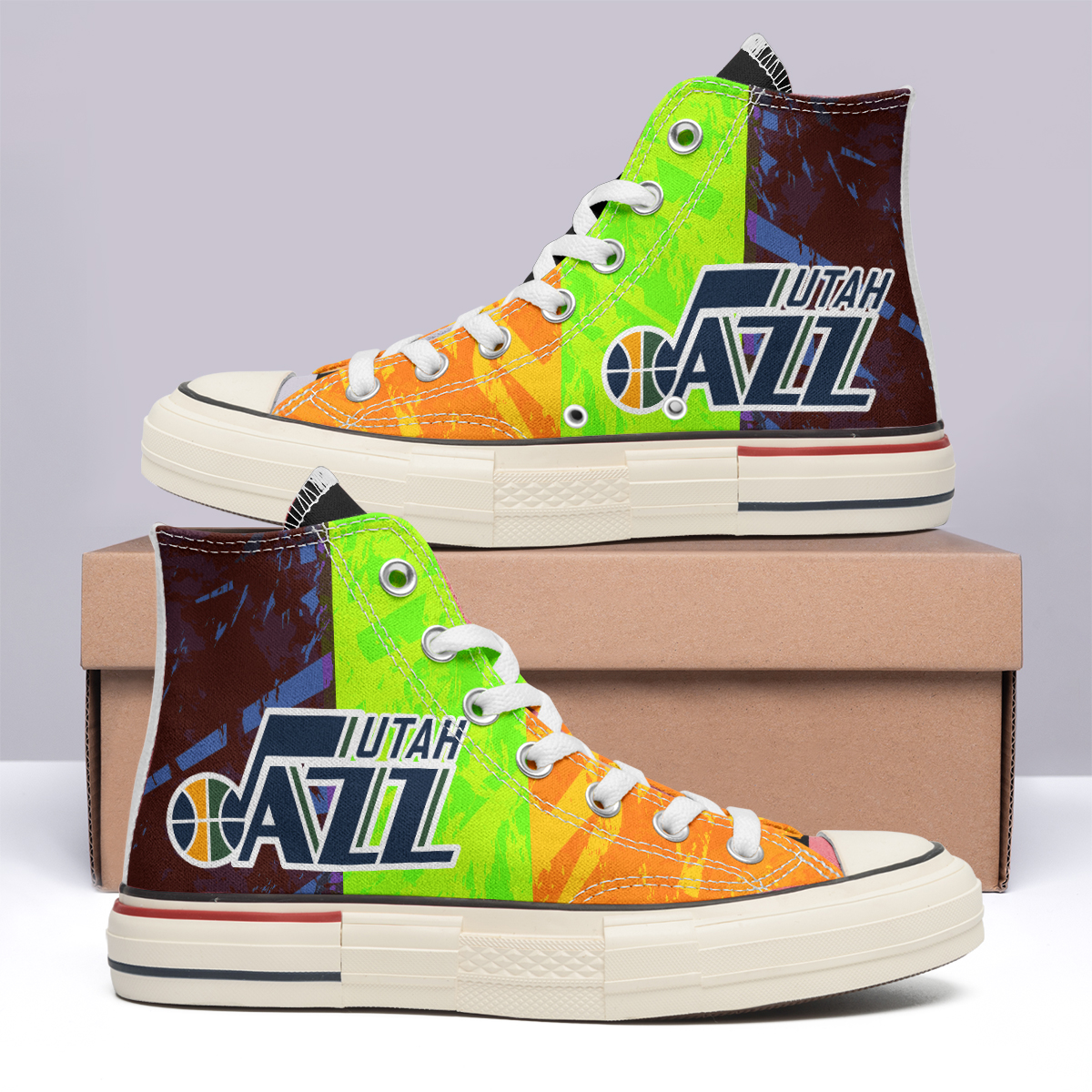 Utah Jazz High Top Canvas Shoes Special Edition
