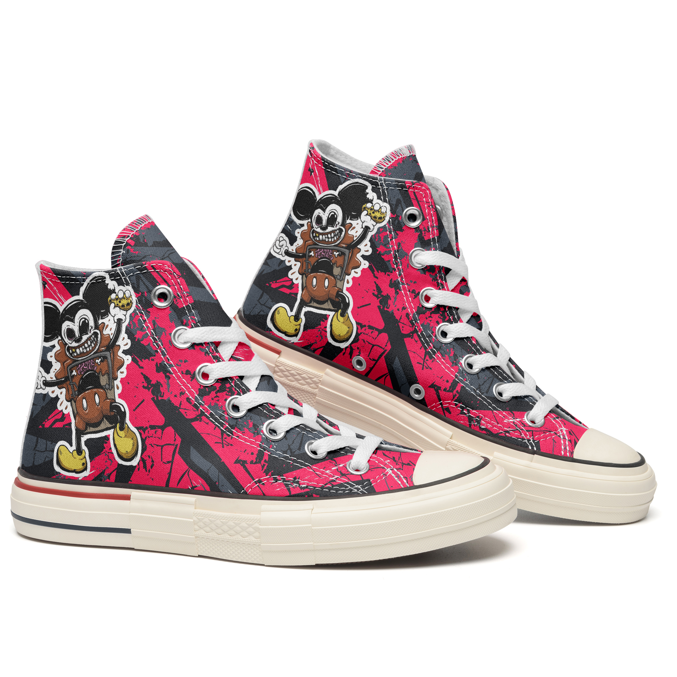 Zombie Mickey Mouse High Top Canvas Shoes Special Edition