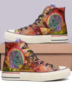Zombie Rainbow Unicorn High Top Canvas Shoes Special Edition