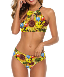 Baloon Pikachu x Sunflower Women’s Cami Keyhole One-piece Swimsuit