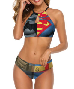 Batman X Superman Women’s Cami Keyhole One-piece Swimsuit