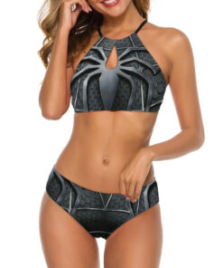 Black Spiderman Women’s Cami Keyhole One-piece Swimsuit
