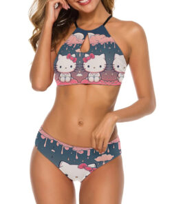 Hello Kitty Rainy Day Women’s Cami Keyhole One-piece Swimsuit
