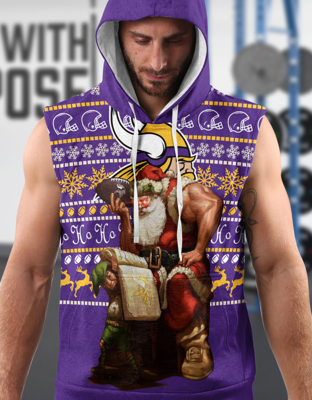 Minnesota Vikings Christmas Sleeveless Hoodie