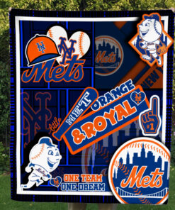 New York Mets Quilt & Fleece Blanket – Gift For Christmas #2