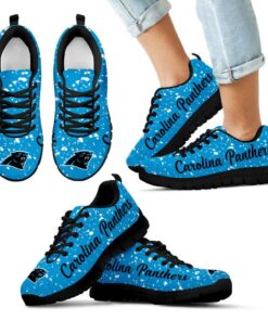 Christmas Snowing Incredible Pattern Carolina Panthers Sneakers