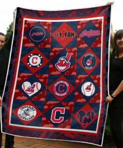 Cleveland Indians Quilt & Fleece Blanket – Gift For Christmas