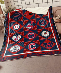 Cleveland Indians Quilt & Fleece Blanket – Gift For Christmas