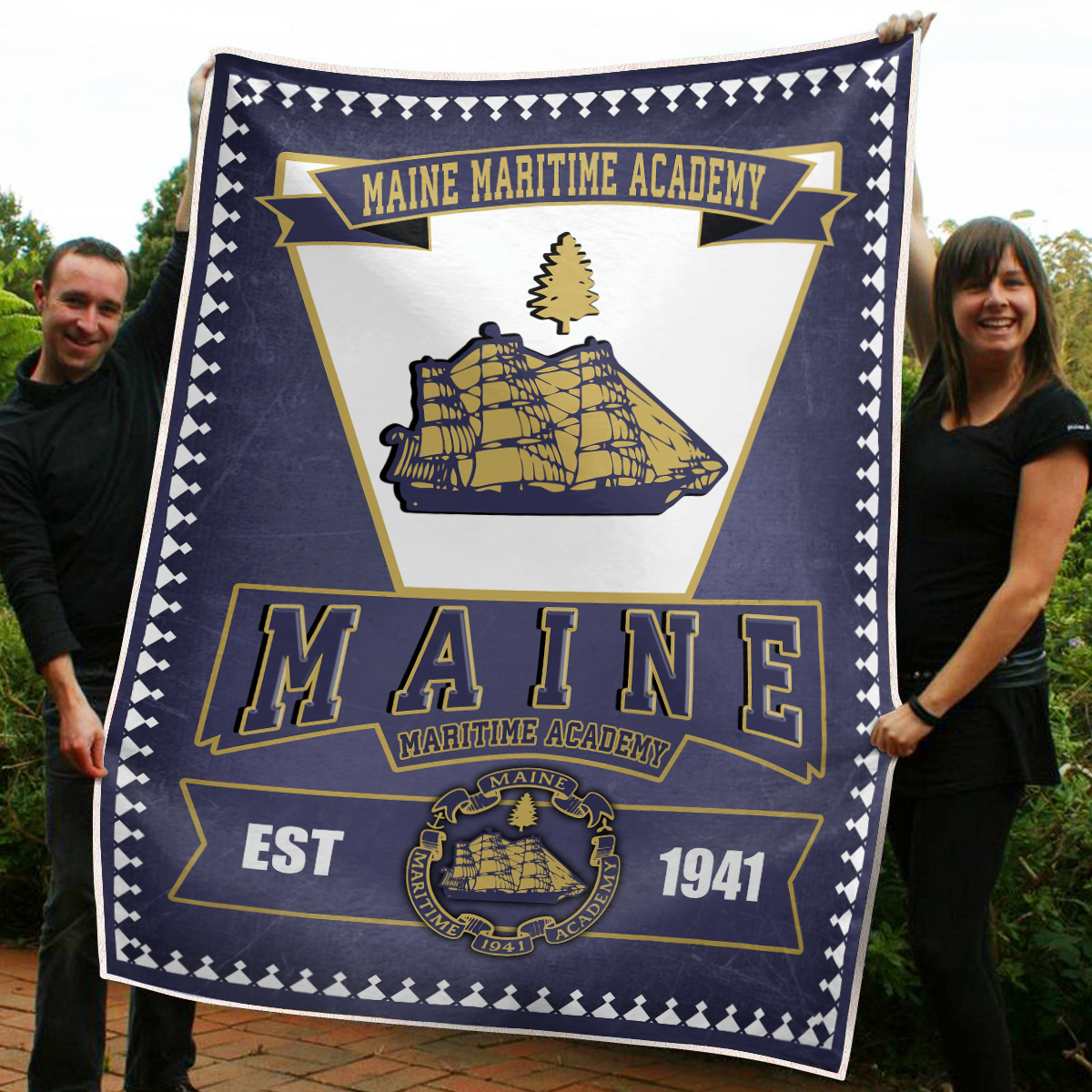 Maine Maritime Academy Quilt Blanket