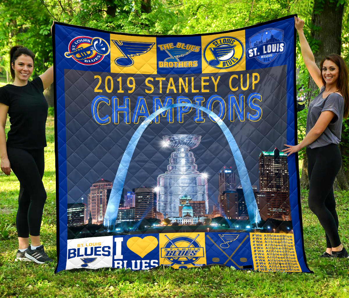 St. Louis Blues 2019 Stanley Cup Champions Quilt Blanket