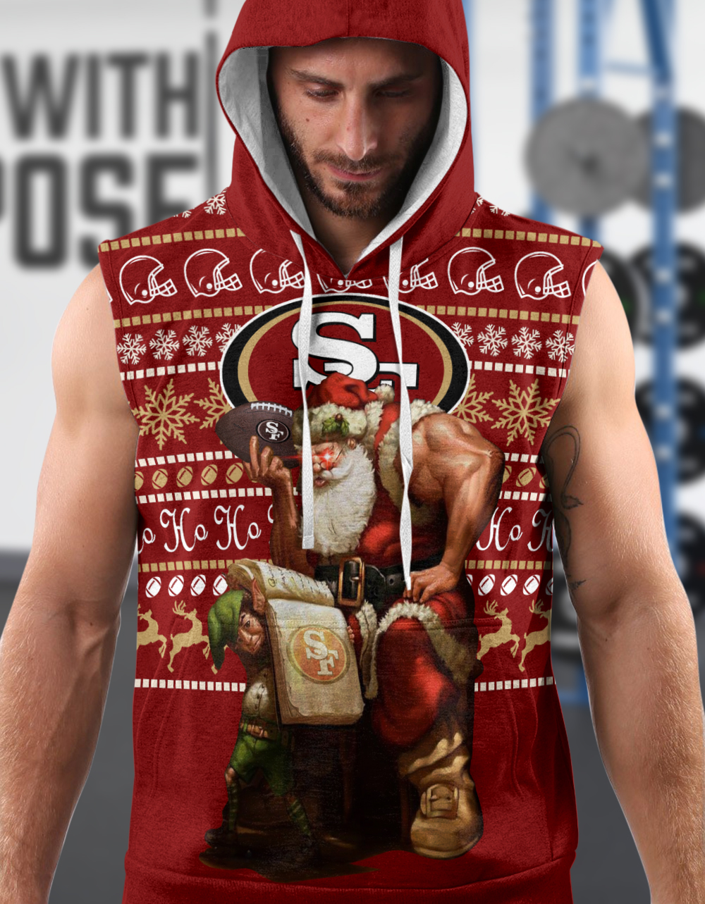 San Franciso 49ers Christmas Sleeveless Hoodie