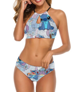 Stitch In Holiday Women’s Cami Keyhole One-piece Swimsuit