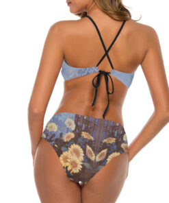 Sunflower Garden Women’s Cami Keyhole One-piece Swimsuit