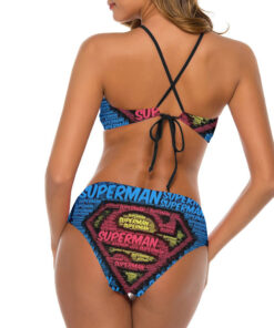 Supermna Words Logo Women’s Cami Keyhole One-piece Swimsuit