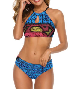 Supermna Words Logo Women’s Cami Keyhole One-piece Swimsuit