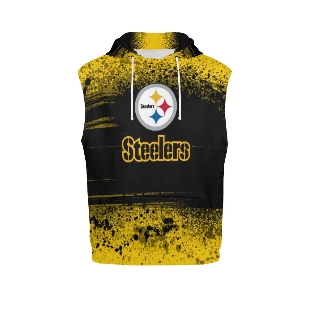Pittsburgh Steelers Men’s All Over Print Sleeveless Hoodie – Model H15