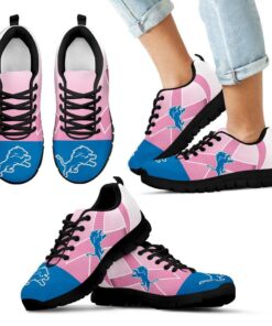 Detroit Lions Cancer Pink Ribbon Sneakers