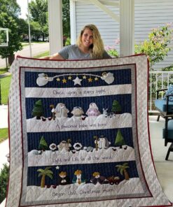 Snowman Nativity Quilt Blanket I1D1