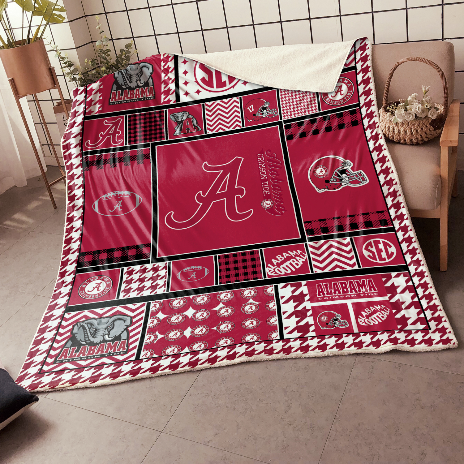 Alabama Crimson Tide Quilt Blanket #2
