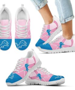 Detroit Lions Cancer Pink Ribbon Sneakers