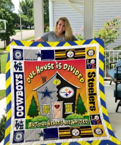 Pittsburgh Steelers and Dallas Cowboys Quilt Blanket I1D2