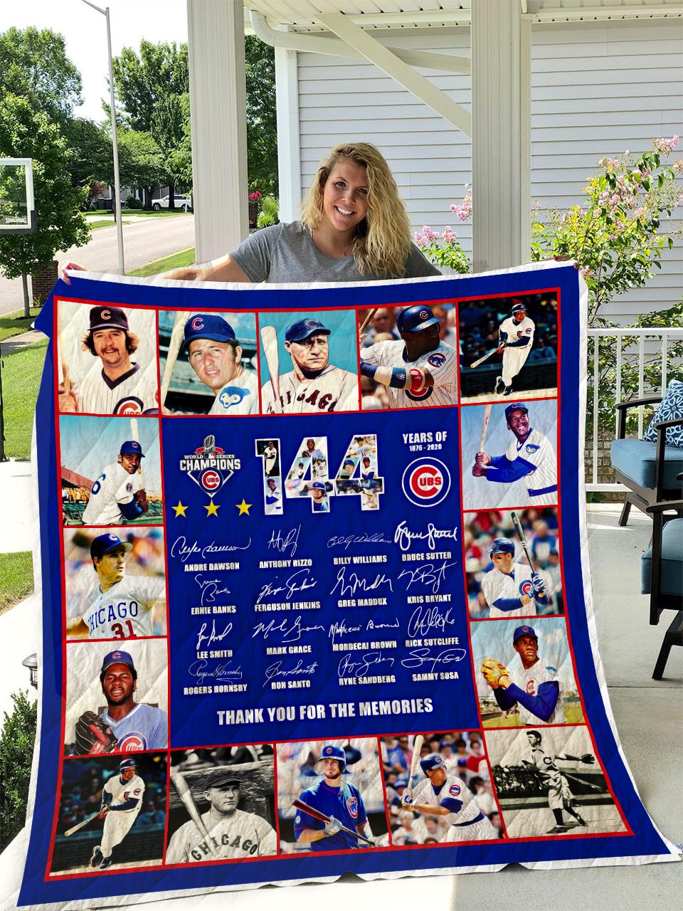Chicago Cubs 144 Years Quilt Blanket I1D1